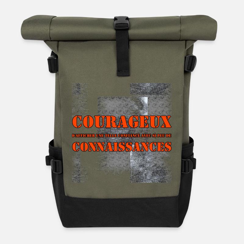 L'Insolente - Sac à dos roll top - olive/noir