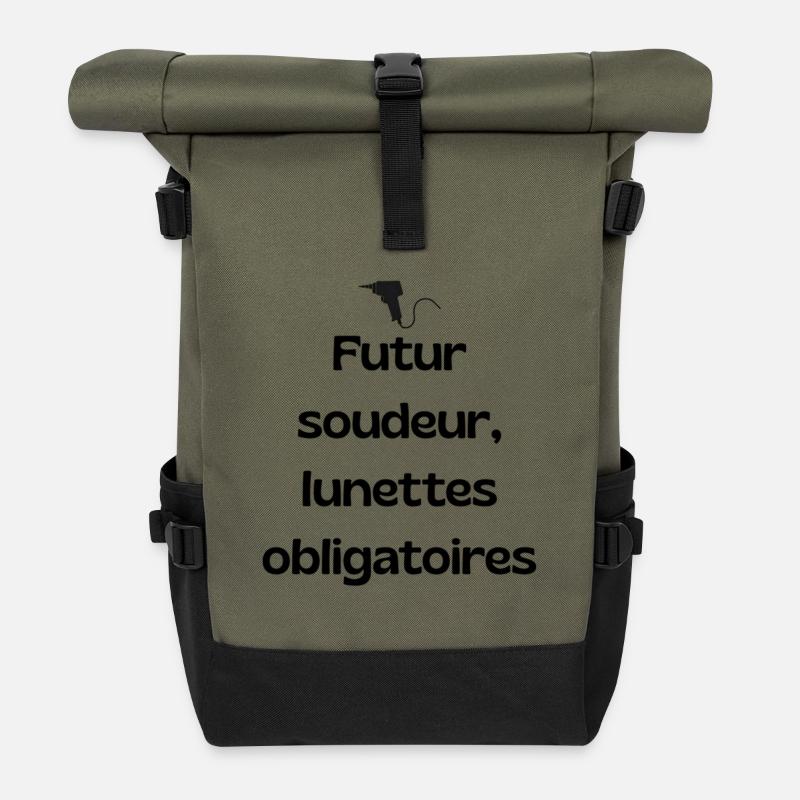 Future welder – Glasses required - Roll Top Backpack - olive/black