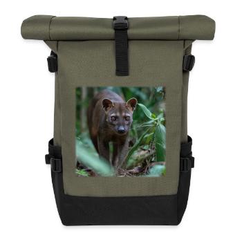 Fossa – Chasse silencieuse dans la forêt tropicale - Sac à dos roll top - olive/noir - Devant
