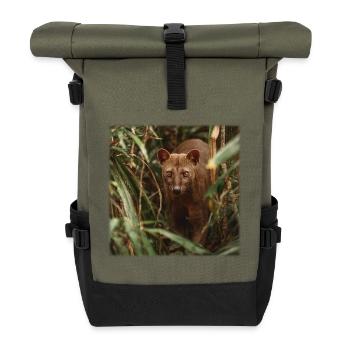 Fossa rare – Chasse silencieuse dans la forêt tropicale - Sac à dos roll top - olive/noir - Devant