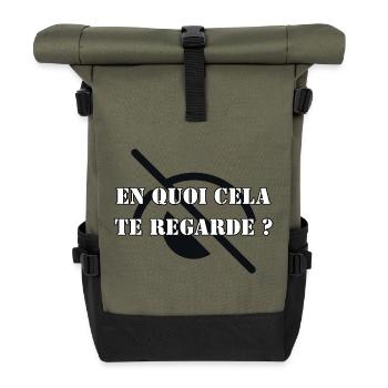 EN QUOI CELA TE REGARDE ? - Sac à dos roll top - olive/noir - Devant