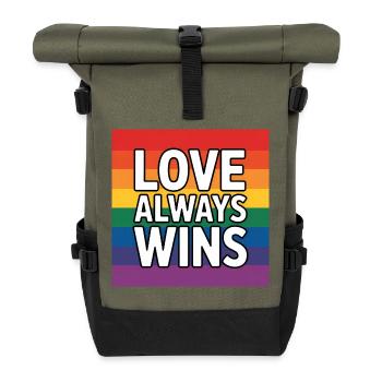 L’amour gagne toujours - Pride Tee - Sac à dos roll top - olive/noir - Devant