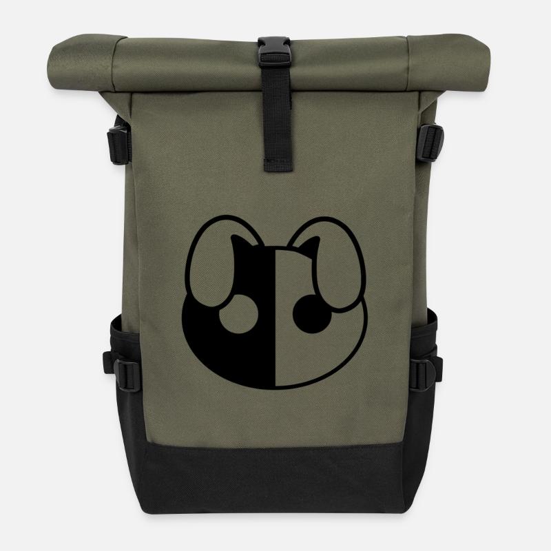 Plush: Yiny (Kopf) - Rolltop Rucksack - Olive/Schwarz