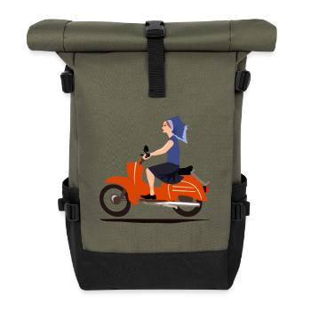 MOD DELNJOSERBOWKA - Sac à dos roll top - olive/noir - Devant