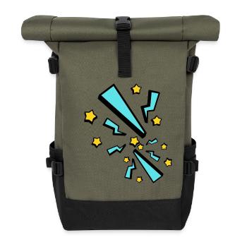 lightning bolt - Roll Top Backpack - olive/black - Front