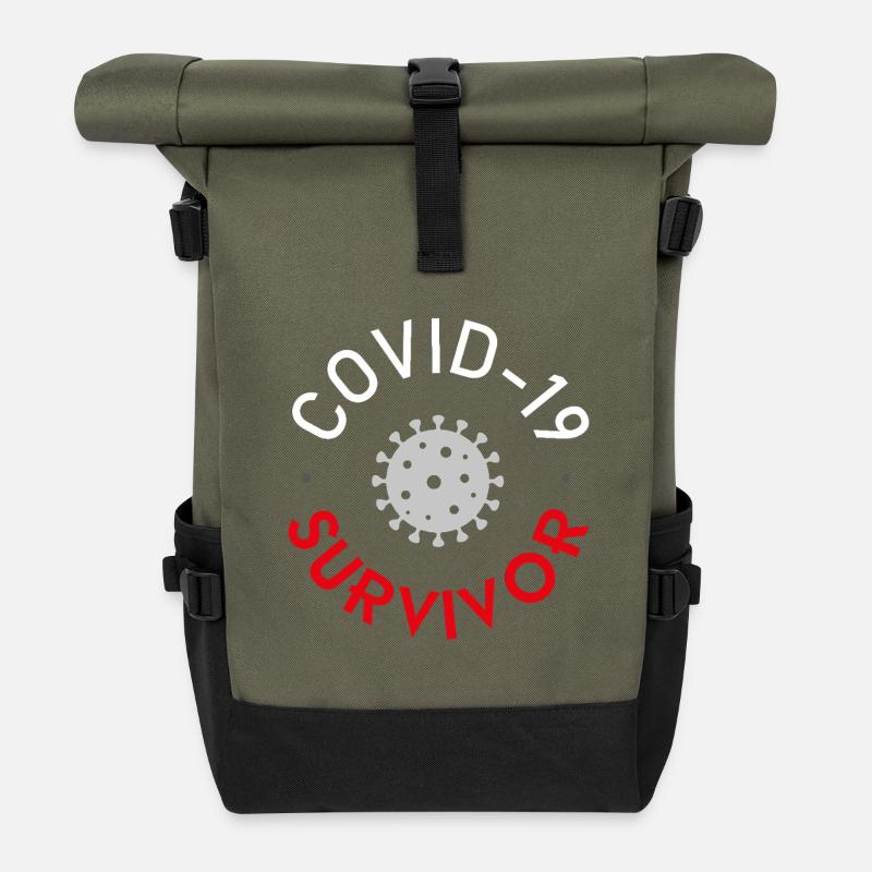Covid-19-Überlebender - Rolltop Rucksack - Olive/Schwarz