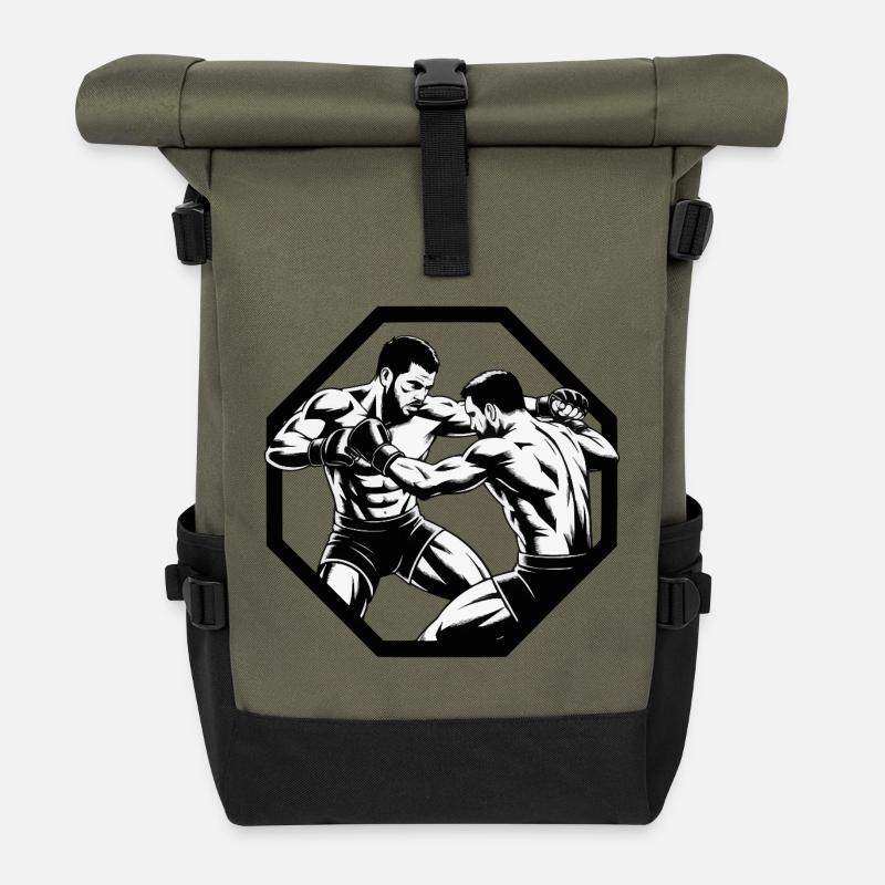 Octagon Fighters MMA Battle - Roll Top Backpack - olive/black