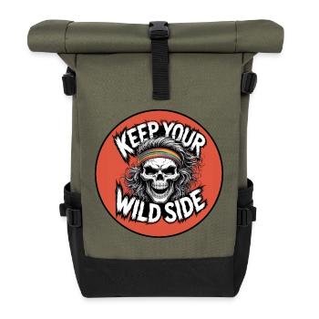Keep your wild side - Roll Top Backpack - olive/black - Front