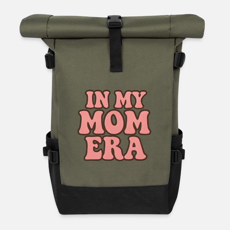 In My Mom Era - Roll Top Backpack - olive/black
