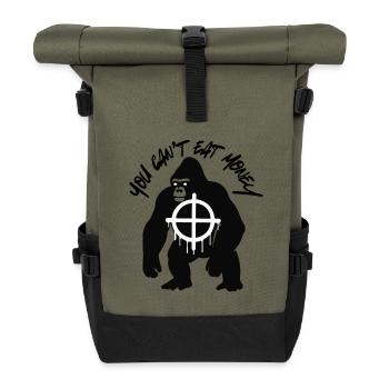 L’humain mange de l’argent mange le gorille - Sac à dos roll top - olive/noir - Devant