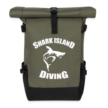 SHARK ISLAND DIVING - Roll Top Backpack - olive/black - Front