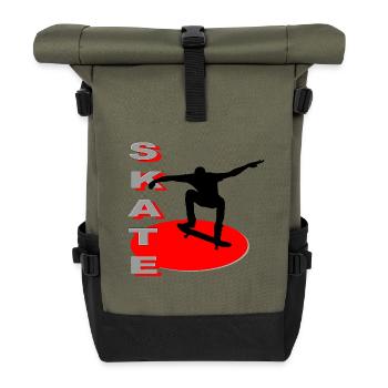 Patin - Sac à dos roll top - olive/noir - Devant