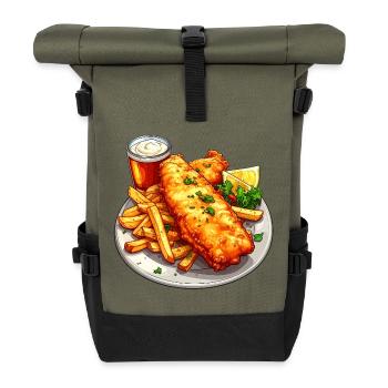 Fish and chips - Sac à dos roll top - olive/noir - Devant