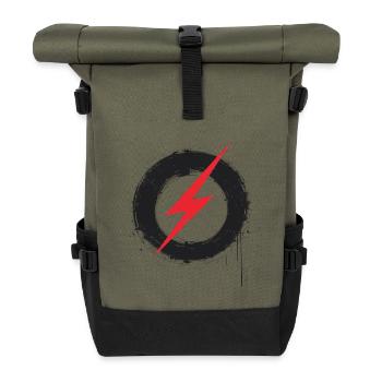 Digital Freedom - Retro Future Art - Rolltop Rucksack - Olive/Schwarz - Vorne
