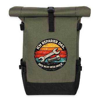 Je vais arranger ça – pas sous pression - Sac à dos roll top - olive/noir - Devant