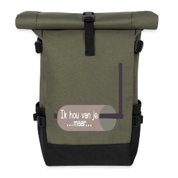 Papier toilette pour la relation familiale - Sac à dos roll top - olive/noir - Devant