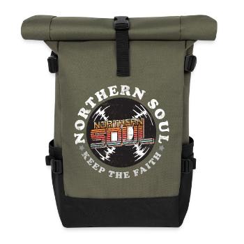 Northern Soul Vintage - Sac à dos roll top - olive/noir - Devant