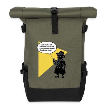 Bonjour tante - tu décroches ? Ton frère est drôle, agaçant - Sac à dos roll top - olive/noir - Devant