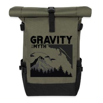 Gravity is a myth - Rolltop Rucksack - Olive/Schwarz - Vorne