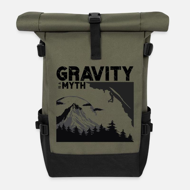 Gravity is a myth - Roll Top Backpack - olive/black
