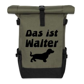 Dackel - Rolltop Rucksack - Olive/Schwarz - Vorne