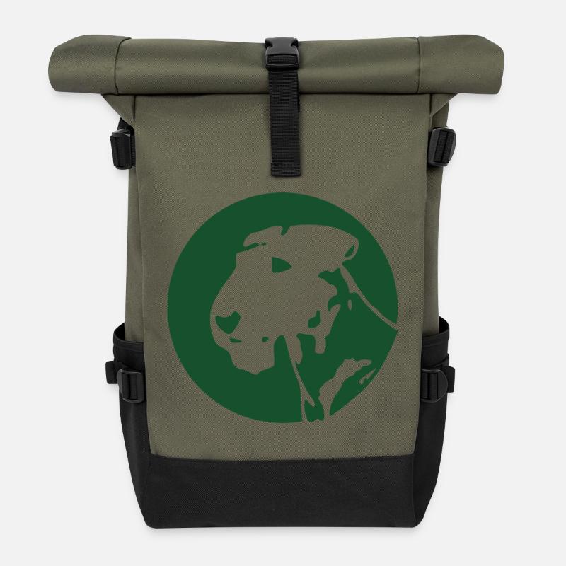 Le monde de l’Airedale vert - Sac à dos roll top - olive/noir