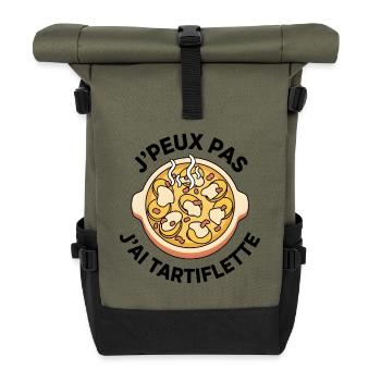 Dampfende Ravioli-Suppe - Rolltop Rucksack - Olive/Schwarz - Vorne