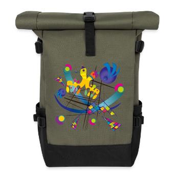 Tragbare Kunst - Visual symphony - Rolltop Rucksack - Olive/Schwarz - Vorne