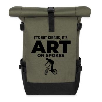 Künstlerische Radfahrkunst - Rolltop Rucksack - Olive/Schwarz - Vorne