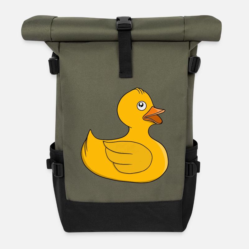 Sunny Rubber Duck - Roll Top Backpack - olive/black