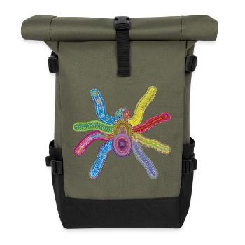 Tiefsee-Spinne - Rolltop Rucksack - Olive/Schwarz - Vorne