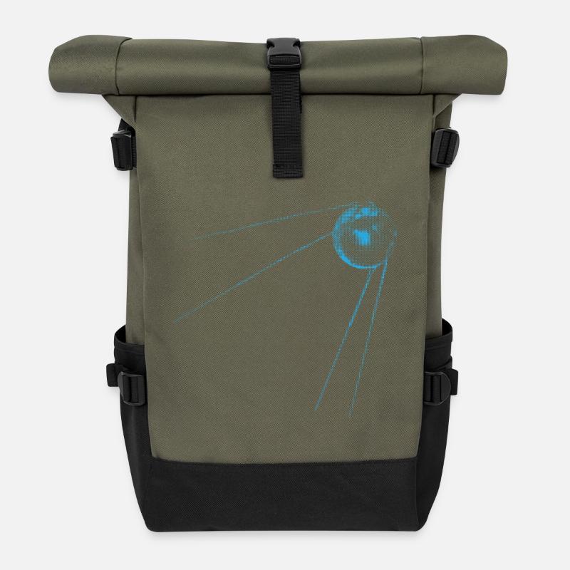 Sputnik 1 Satellite - Roll Top Backpack - olive/black