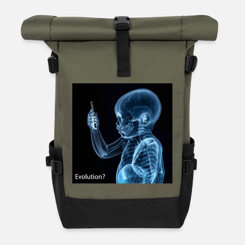 Evolution of the smartphone - Roll Top Backpack - olive/black