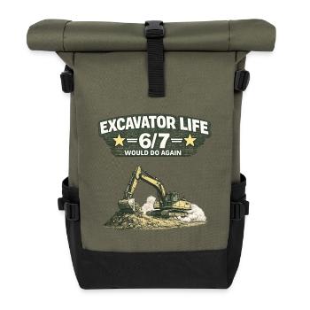 Excavator Life 6/7 Excavator Driver - Roll Top Backpack - olive/black - Front