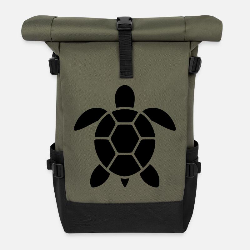 Turtle - Roll Top Backpack - olive/black