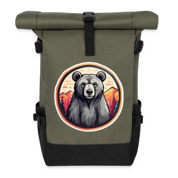 Dawn Mountain Bear - Roll Top Backpack - olive/black - Front