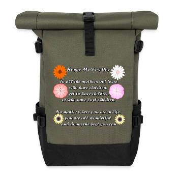 Happy_Mothers_Day - Roll Top Backpack - olive/black - Front