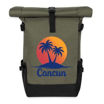 Souvenir de Noël des palmiers rétro de Cancun - Sac à dos roll top - olive/noir - Devant