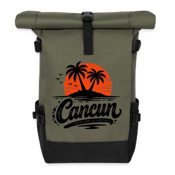 Souvenir de Noël des palmiers rétro de Cancun - Sac à dos roll top - olive/noir - Devant