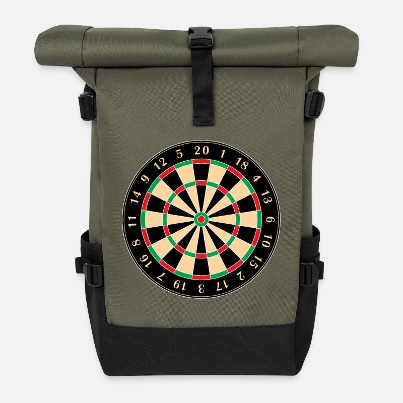 dartboard - Roll Top Backpack - olive/black