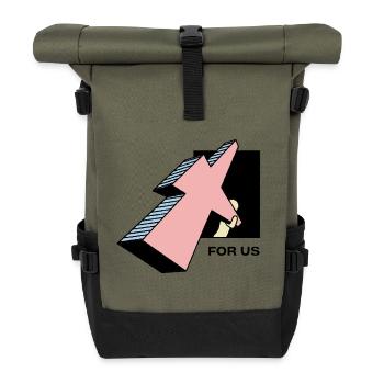 Für uns - Rolltop Rucksack - Olive/Schwarz - Vorne