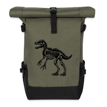 Squelette de dinosaure - Sac à dos roll top - olive/noir - Devant