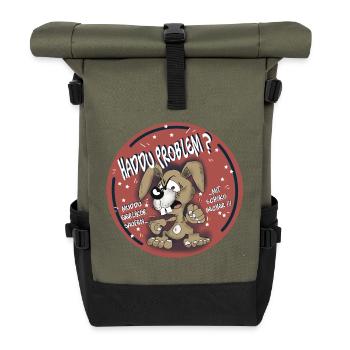 Haddu Problem - Rolltop Rucksack - Olive/Schwarz - Vorne