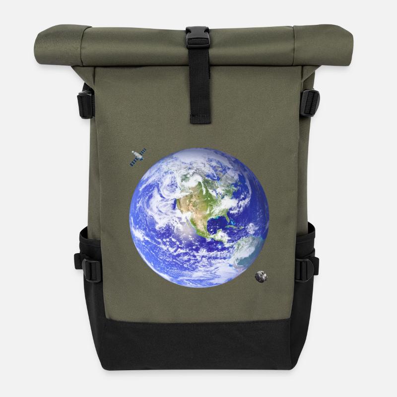 Planet Earth - Roll Top Backpack - olive/black