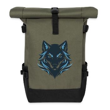 Emblème du Loup de Nuit Bleu - Sac à dos roll top - olive/noir - Devant