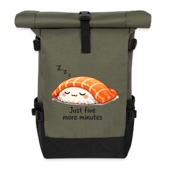 Sushi Kawaii endormi : encore cinq minutes - Sac à dos roll top - olive/noir - Devant
