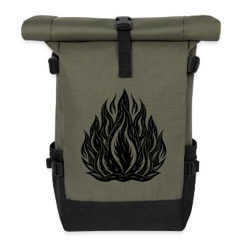 Flammes - Sac à dos roll top - olive/noir - Devant