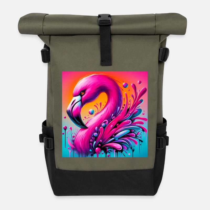 Flamingo - Rolltop Rucksack - Olive/Schwarz