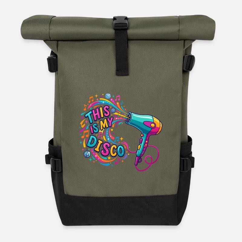 Le sèche-cheveux est mon ASMR disco - Sac à dos roll top - olive/noir