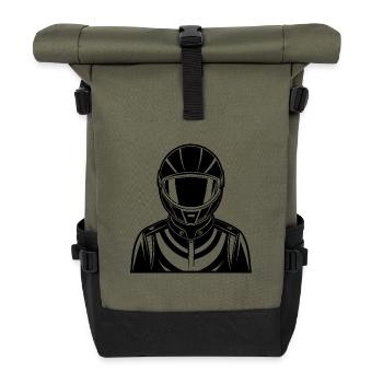 Race Car Driver - Roll Top Backpack - olive/black - Front